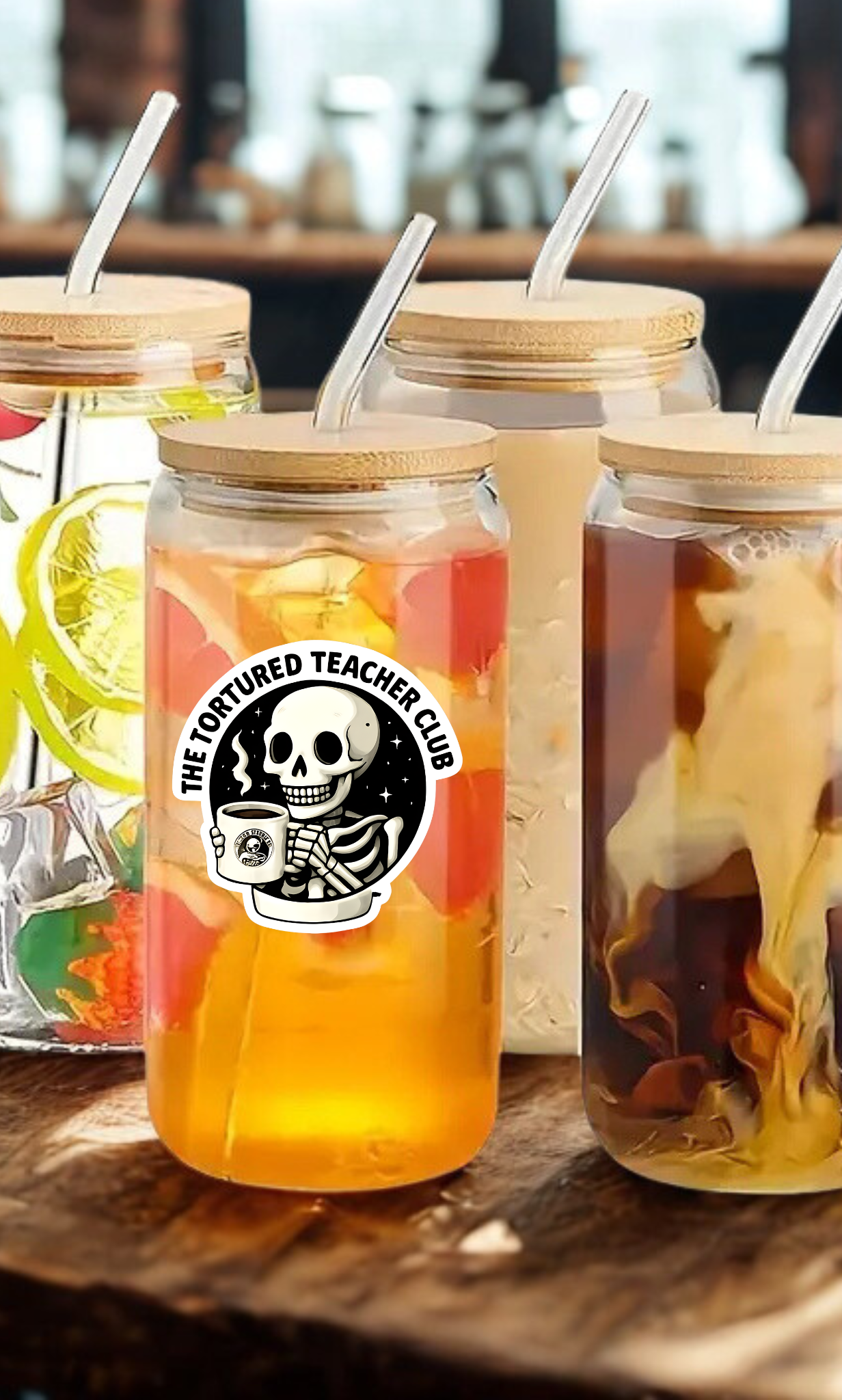 The Tortured Teacher Club Logo Drinkware