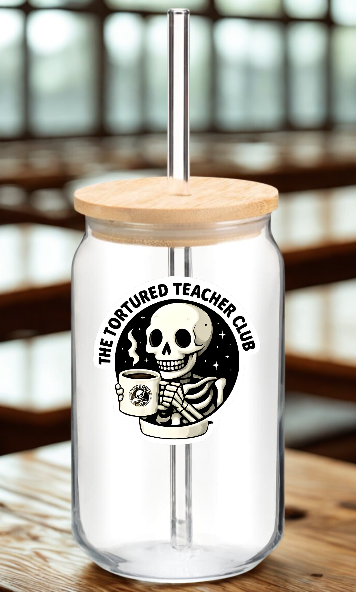 The Tortured Teacher Club Logo Drinkware