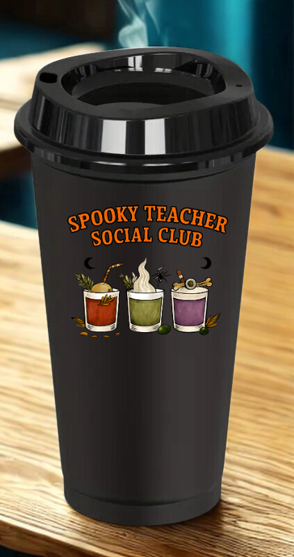 Spooky Teacher Social Cub Teacher Drinkware