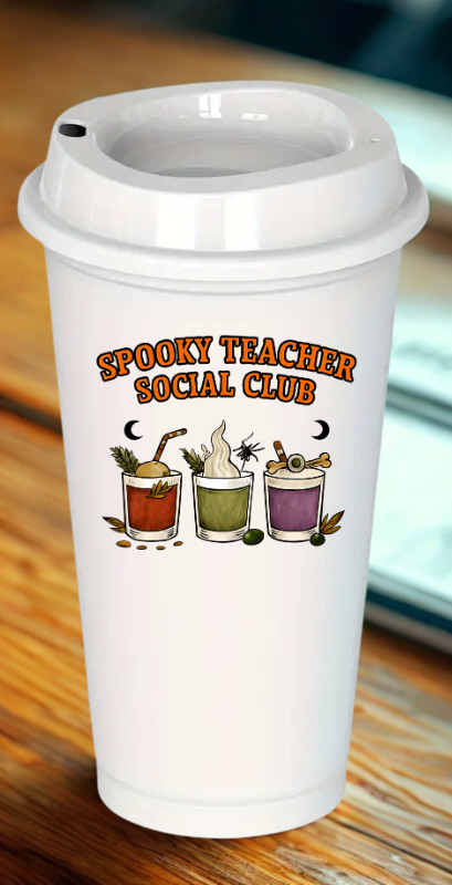 Spooky Teacher Social Cub Teacher Drinkware