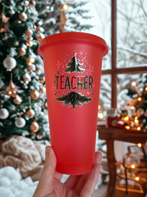 Christmas Holly Jolly Teacher Tumbler
