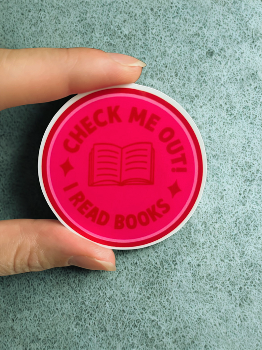 Check me out, I love books Sticker