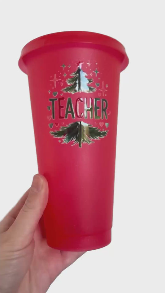 Christmas Holly Jolly Teacher Tumbler